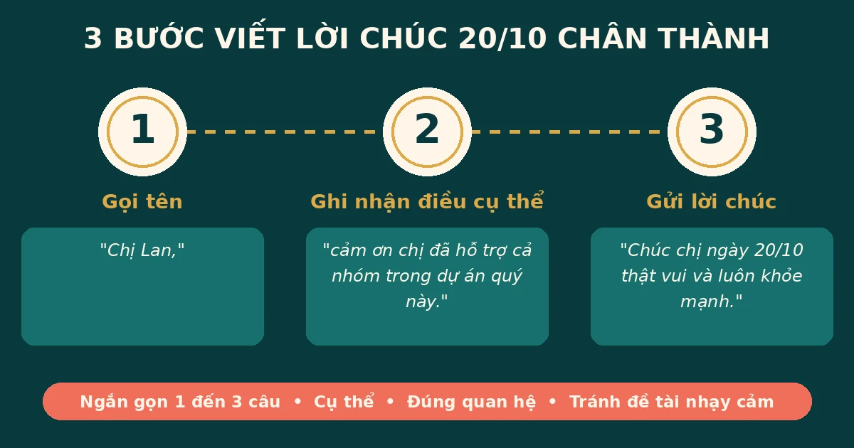 3 bước viết lời chúc 20/10 chân thành cho nhân viên nữ