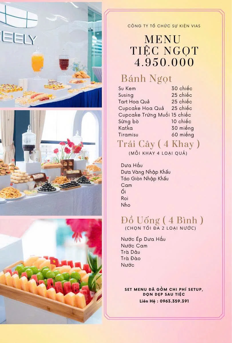 dịch vụ đặt tiệc teabreak 20/10